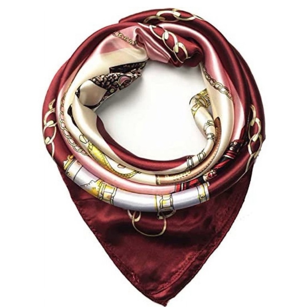 NWOT RARE Pink & Red Purse Pattern Print Scarf 34x34”